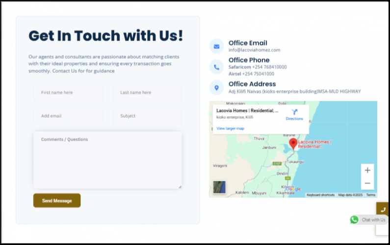 Modern Real Estate Website Design & Development for Lacovia Homes – Kenya screenshot 2