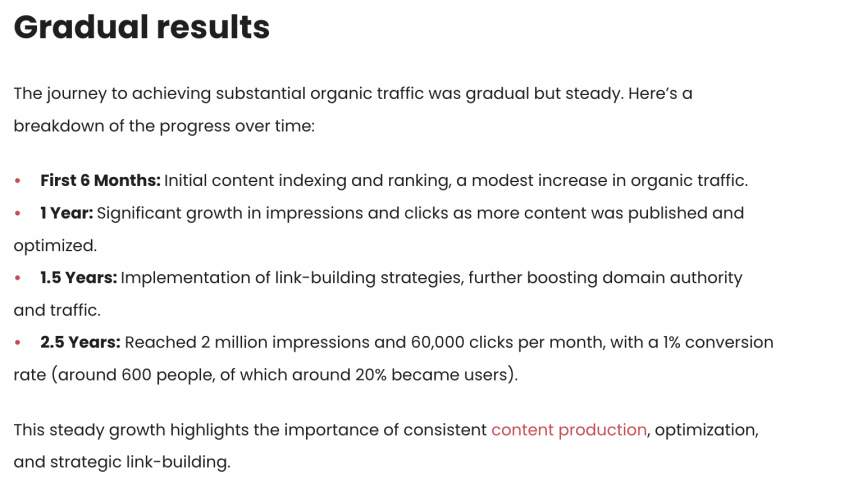 Case Study: from 0 to 60k Traffic per Month for Effy AI with Long Tail Keywords screenshot 4