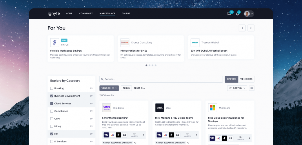Brand-Led UI UX Design for Ignyte by DIFC - B2B Startup Growth  screenshot 1