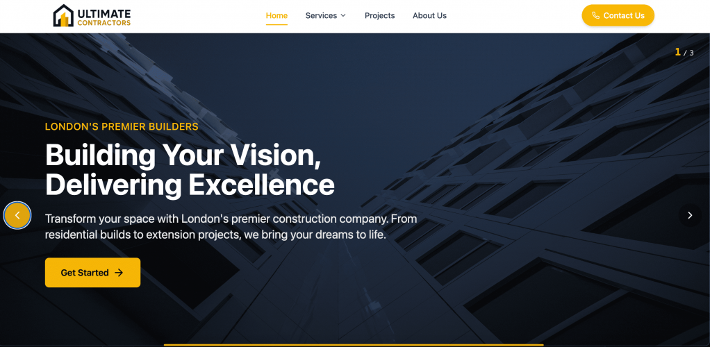 Ultimate Contractors Ltd Website screenshot 1