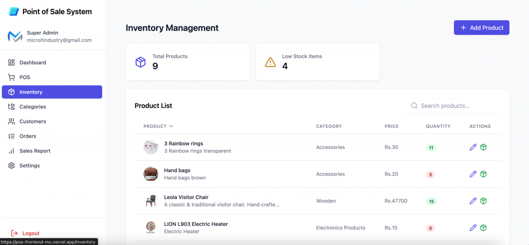 Modern Point of Sale System screenshot 2