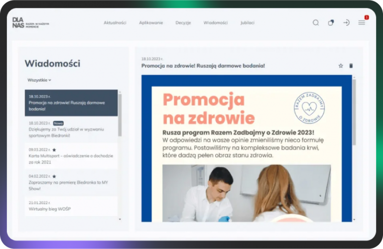 Jeronimo Martins: intranet for Biedronka – Poland’s largest retail chain with 3,283 stores and almost 80,000 employees screenshot 5