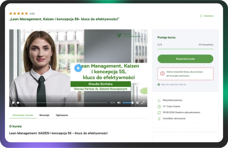 Studium Przedsiębiorczości – an innovative e-learning platform built in WordPress  screenshot 2