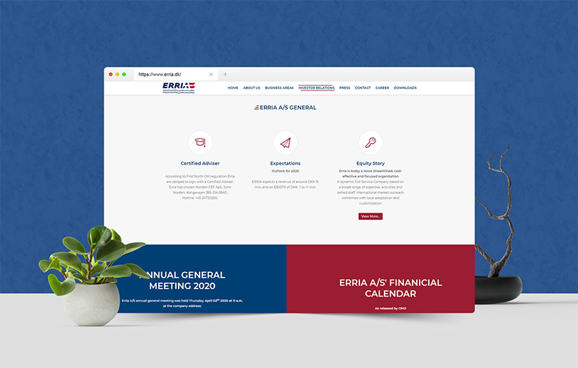 Erria DK Website Design & Development screenshot 1