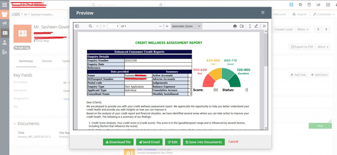 vTiger pdf template screenshot 1