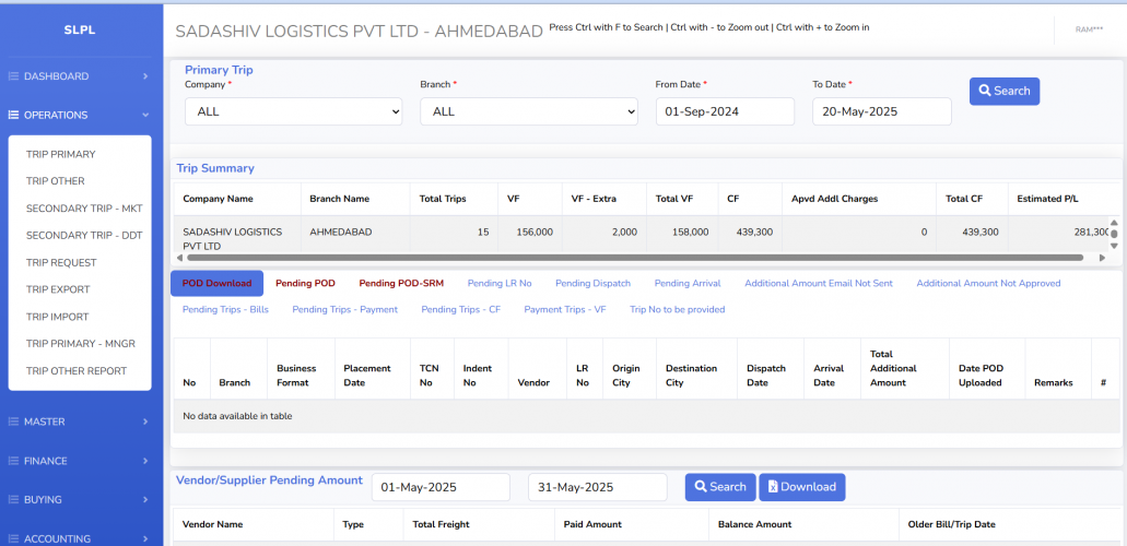 Transport Management Solution screenshot 1