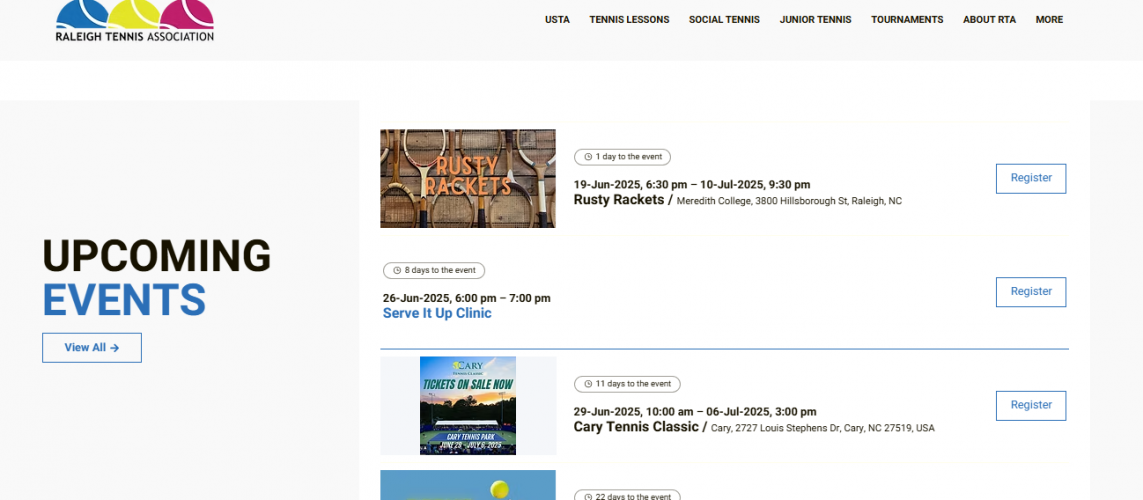 Raleigh Tennis Association screenshot 1