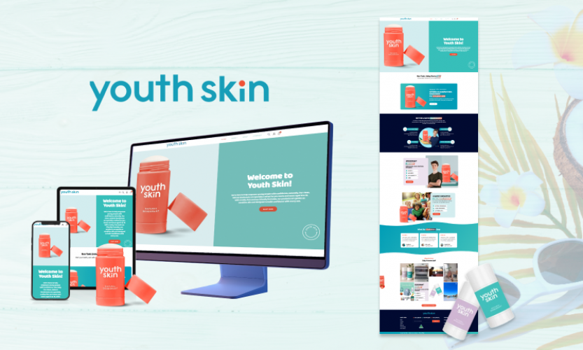 Youth Skin WordPress Website – Beauty & Wellness Case Study screenshot 1