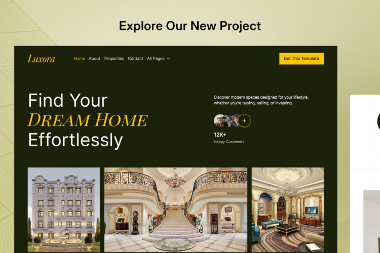 Luxora Real Estate Website Design - Modern UI screenshot 1