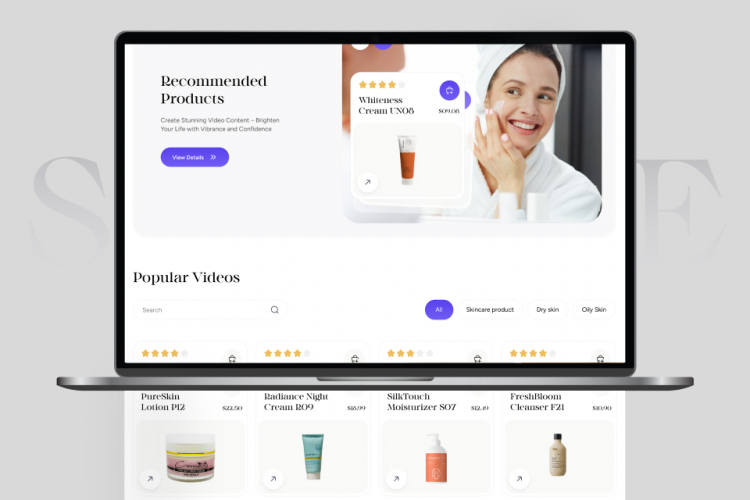 SkinBee Skincare E-commerce UI/UX Design screenshot 2