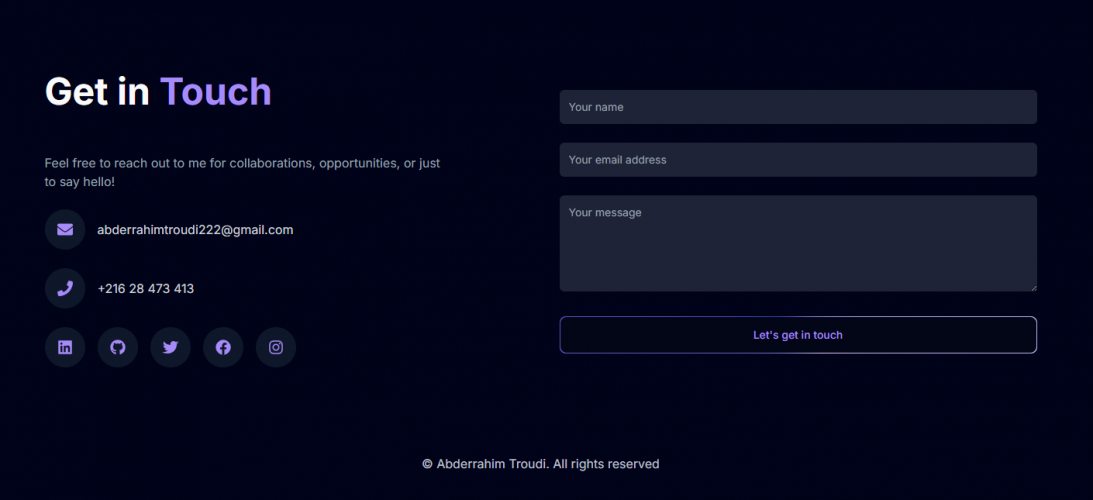 Abderrahim Troudi – Portfolio Website screenshot 2