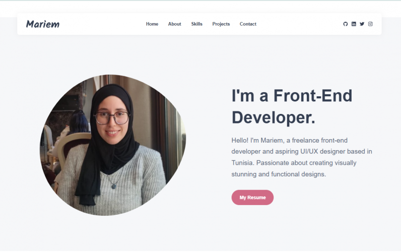 Mariem Bahri – Portfolio Website screenshot 3