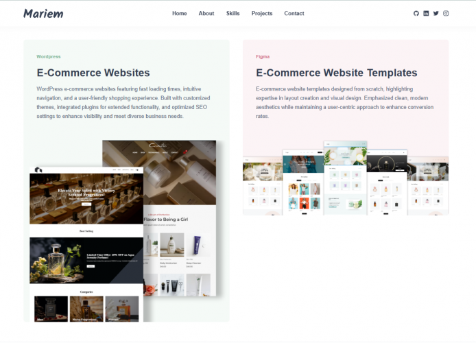 Mariem Bahri – Portfolio Website screenshot 2