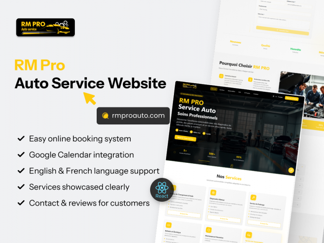RM Pro Auto – Modern Auto Service Website screenshot 3