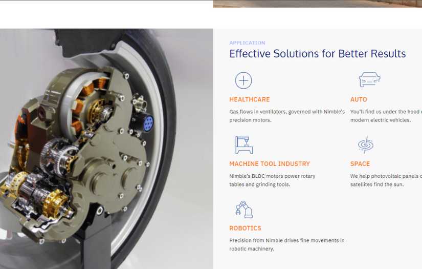 Web Development for precision Torque Motors brand screenshot 1