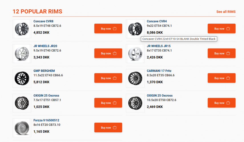 Billigehjul.dk screenshot 2