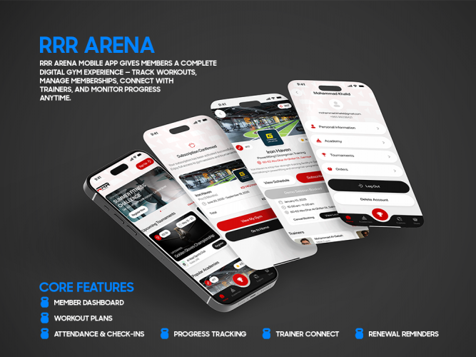 RRR Arena – Sports, Gym & Tournament Platform screenshot 1