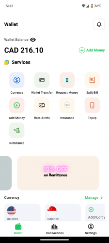 Wallet Application screenshot 1