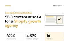 SEO content at scale for a Shopify growth agency