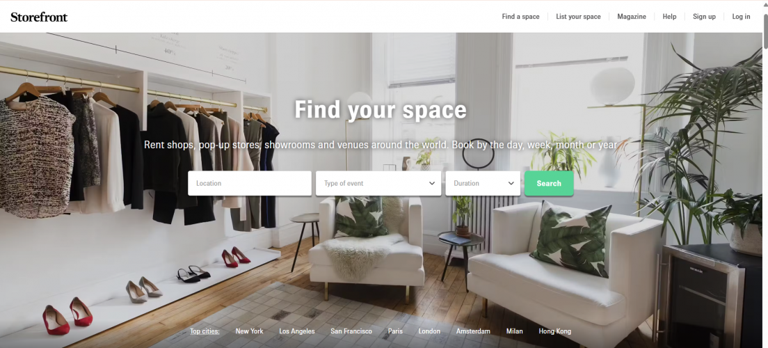 Storefront | Airbnb for Popup Shops screenshot 1
