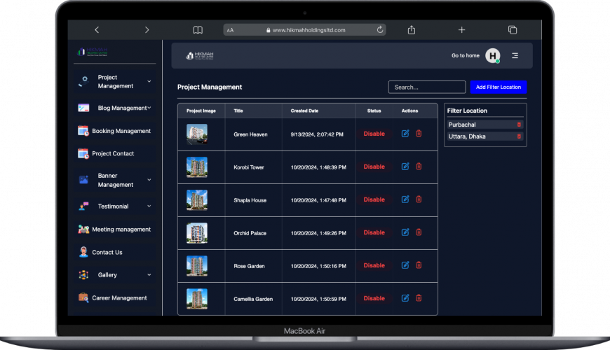 Hikmah Holding LTD. (Real Estate Website & Admin Dashboard) screenshot 3