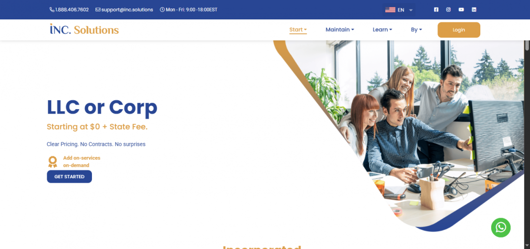 A USA BASED CORP/LLC FORMATION COMPANY screenshot 1