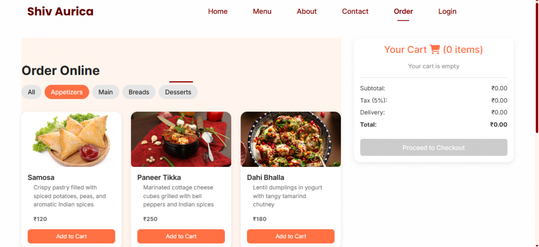 Restaurant MERN Stack Website screenshot 2