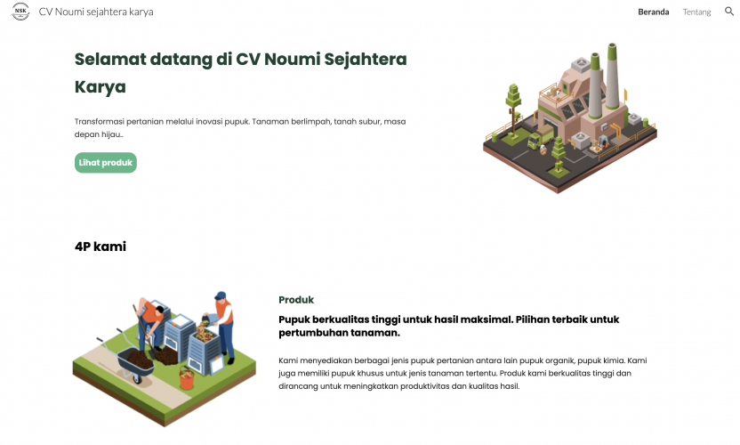 Revitalization of CV Noumi Sejahtera Karya Profile Website screenshot 1