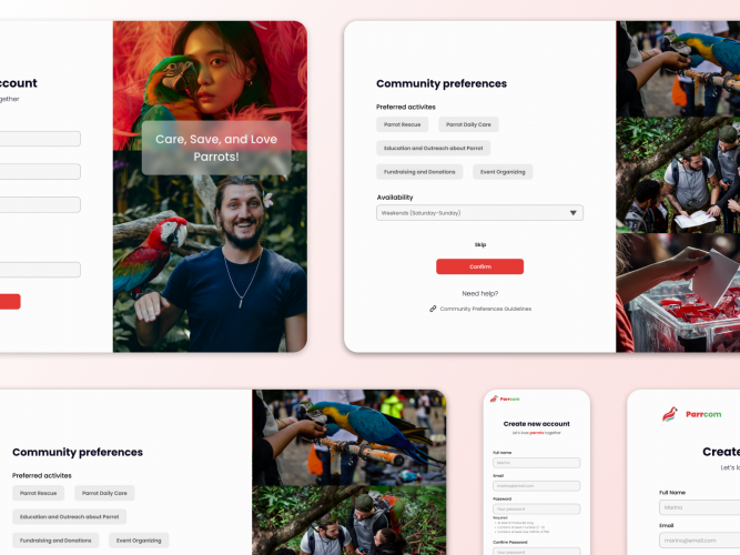Parrcom Community Logo and Sign Up Page Design – Simple screenshot 1