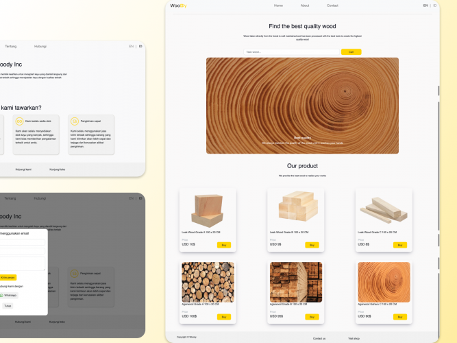 Company Profile Website and Product Catalog Development for Woody screenshot 1