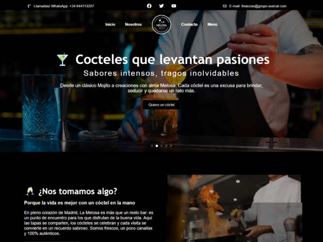 LA MELOSA – Website for a Bar in Spain screenshot 2