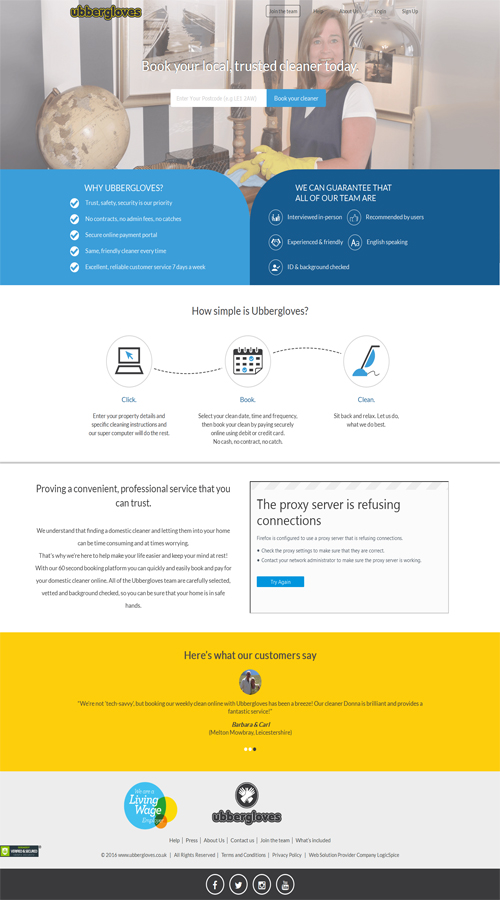 Cleaner Service Booking Website screenshot 1