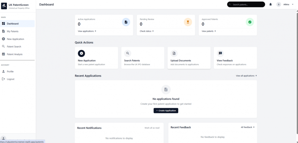 The UK Patent Screener website screenshot 1