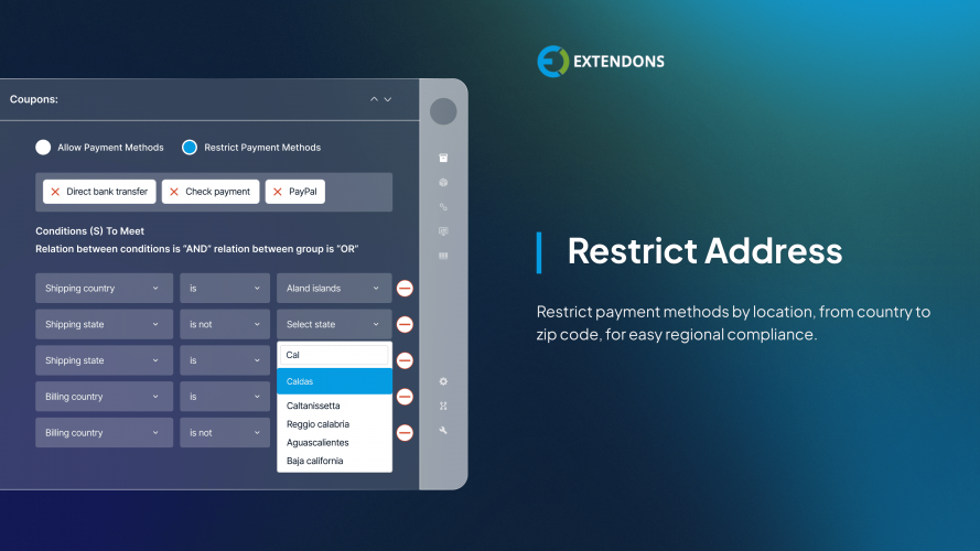 Advance Conditional Payment Methods for WooCommerce screenshot 2