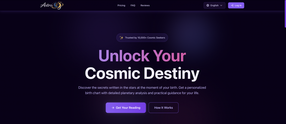 Astrooly delivers personalized natal chart readings with detailed insights into personality, relationships, and life direction. screenshot 1