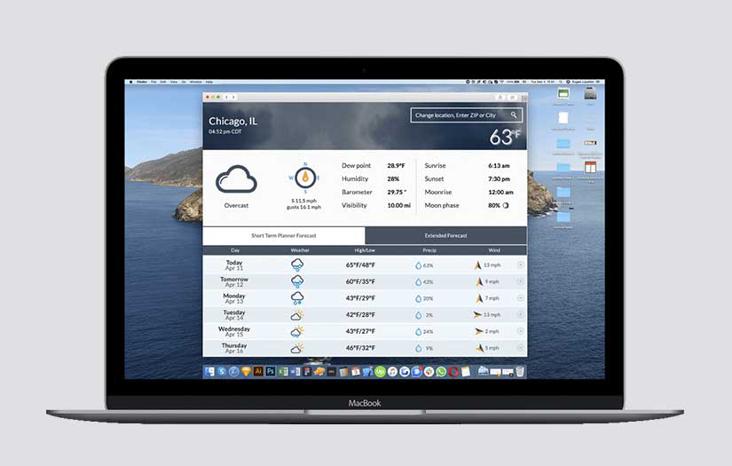 NOAA Weather Web Application screenshot 1
