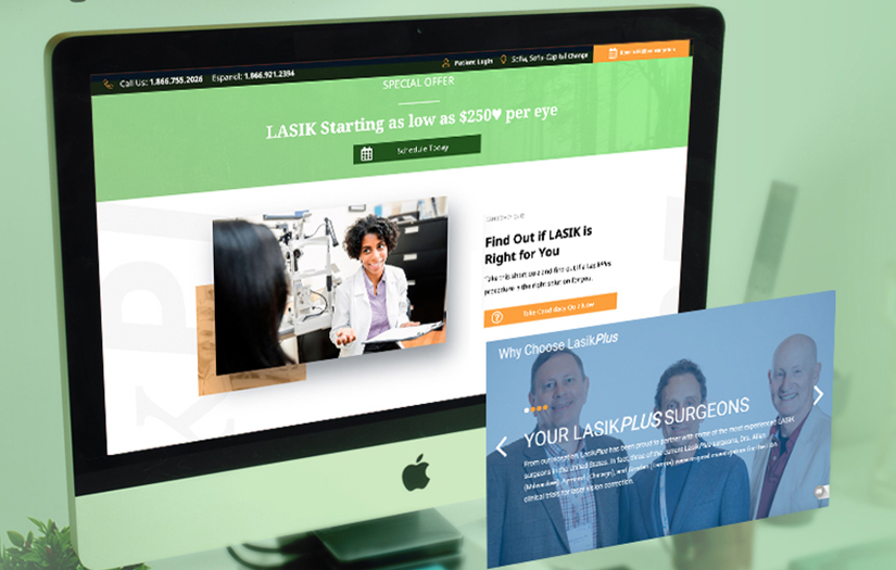 LasikPlus Laser Eye Surgery Services Website screenshot 1