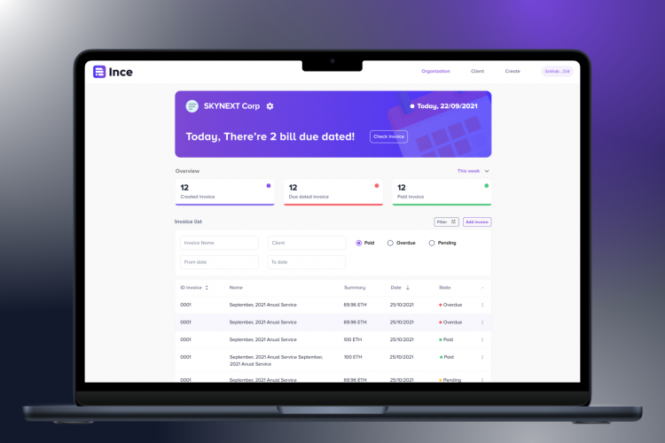 Ince.app — Multi-Chain Crypto Invoicing Platform screenshot 2