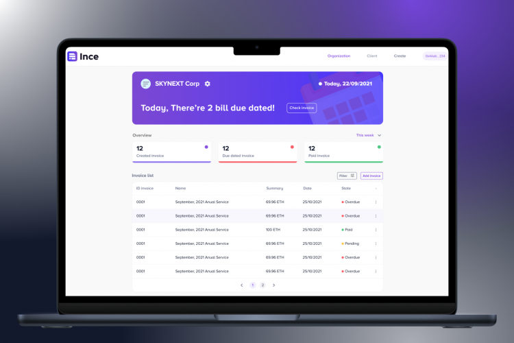 Ince.app — Multi-Chain Crypto Invoicing Platform screenshot 1