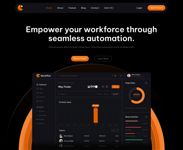 Web Application for Workmat screenshot 1
