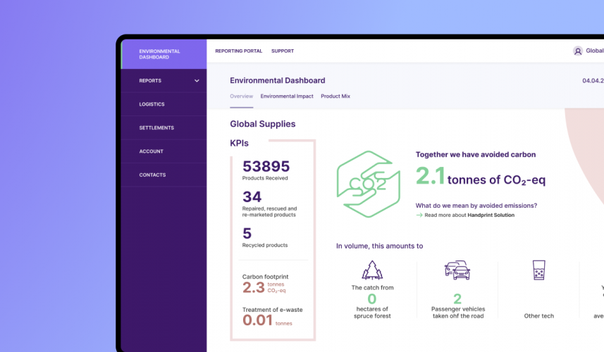 RE-COMMERCE REPORTING PORTAL screenshot 1