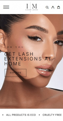 IM Luxury Lashes eCommerce Store Development screenshot 1