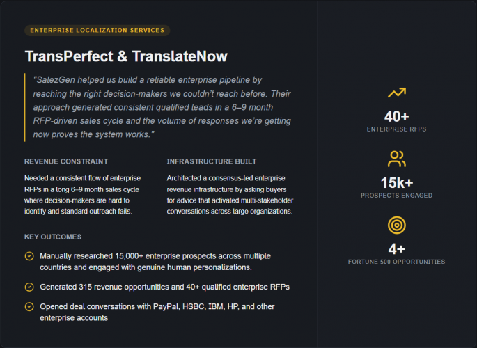 Enterprise Localization Services: Fortune 500 Opportunities & Win screenshot 1