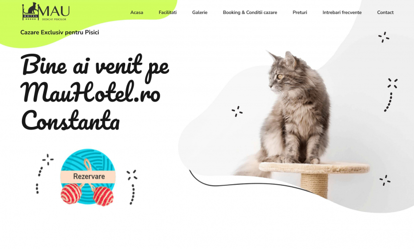 Cat hotel website screenshot 1