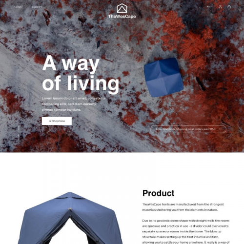 Custom WooCommerce Website for Outdoor Tent Brand – TheWesCape screenshot 2
