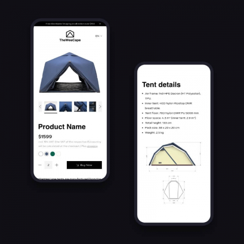 Custom WooCommerce Website for Outdoor Tent Brand – TheWesCape screenshot 5