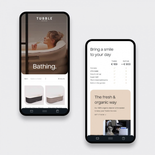 Tubble Inflatable Bathtub – WooCommerce Website Design screenshot 4