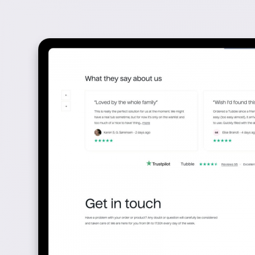 Tubble Inflatable Bathtub – WooCommerce Website Design screenshot 1