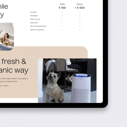 Tubble Inflatable Bathtub – WooCommerce Website Design screenshot 2