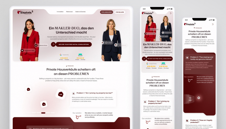 Einstein – Luxury Real Estate – Website Design & Development screenshot 2